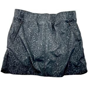 Orvis Skort Womens XXL Black Floral Pull On Lined Shorts Performanc Tennis Sport